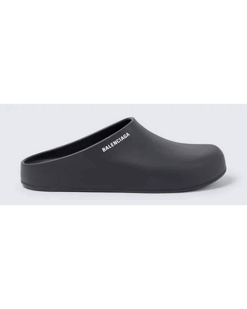 Balenciaga Slippers Pool in gomma Nero