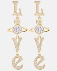 Vivienne Westwood Orecchini Roderica con cristalli Oro