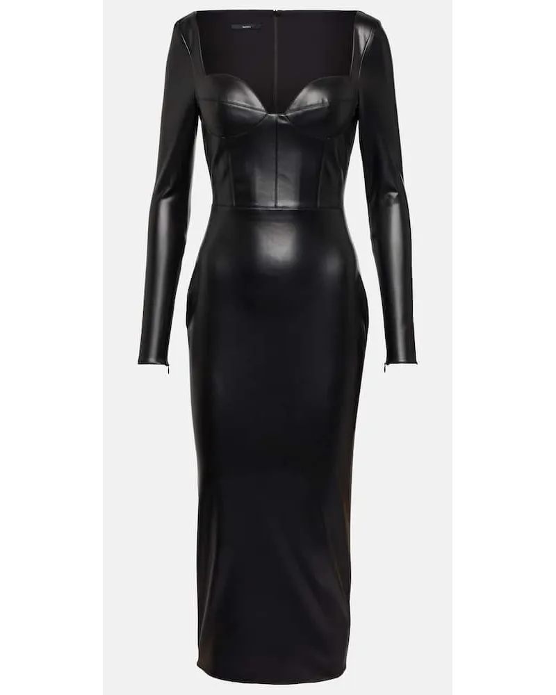 Alex Perry Abito midi Blade con scollo a cuore Nero