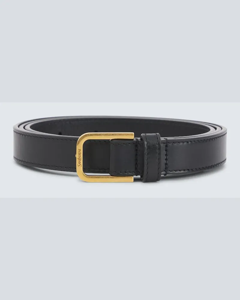 Saint Laurent Cintura in pelle Nero