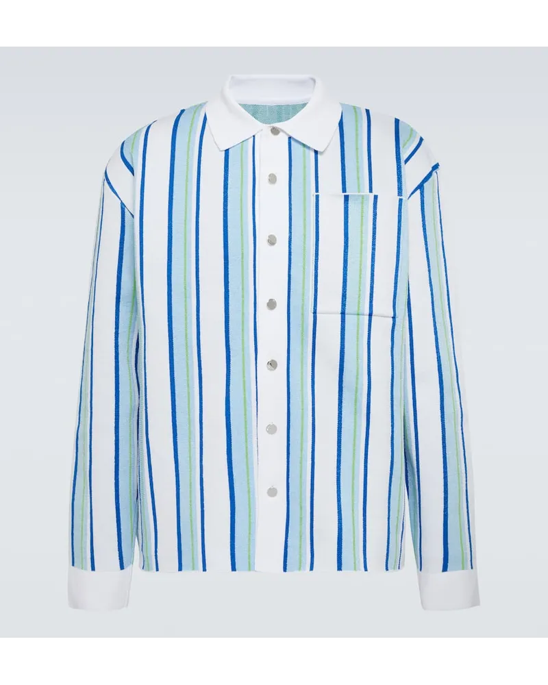 Jacquemus Camicia Maille Polo a righe Bianco
