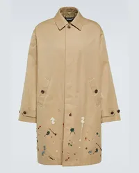 Undercover Trench in gabardine di cotone con stampa Beige