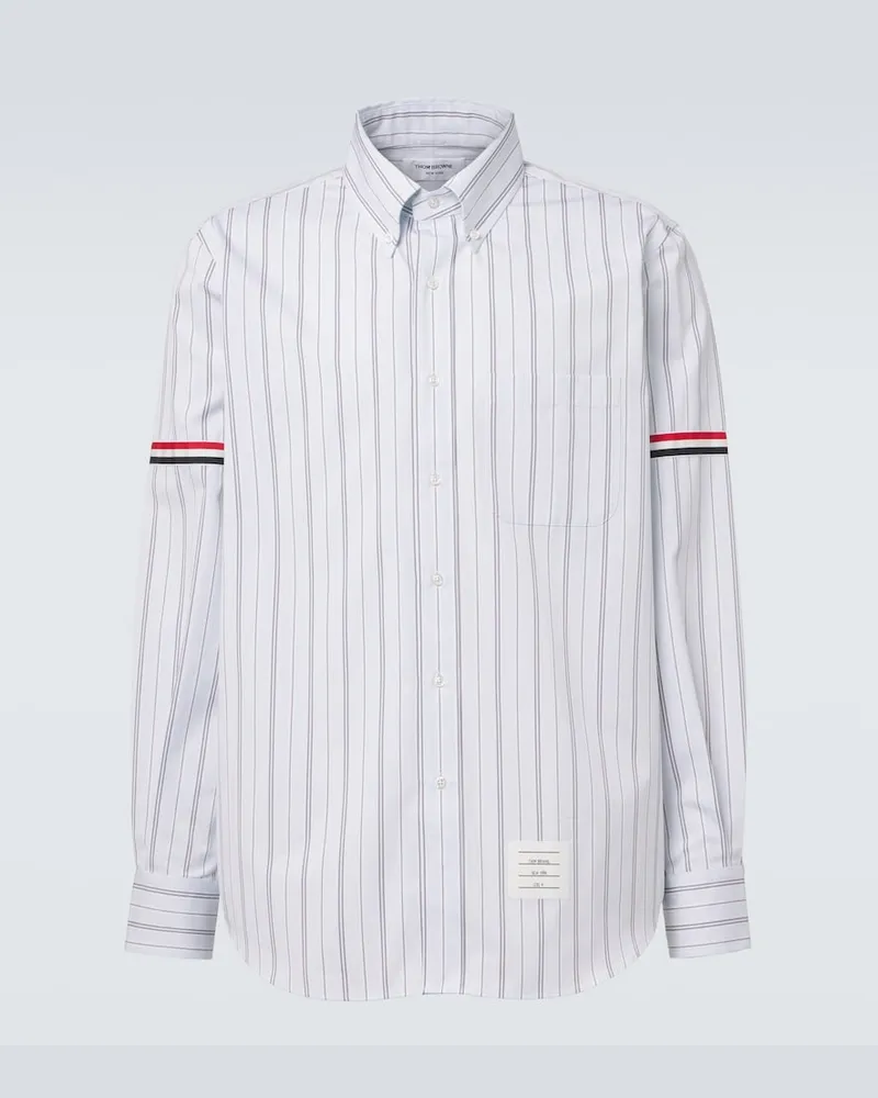 Thom Browne Camicia 4-Bar in cotone a righe Grigio