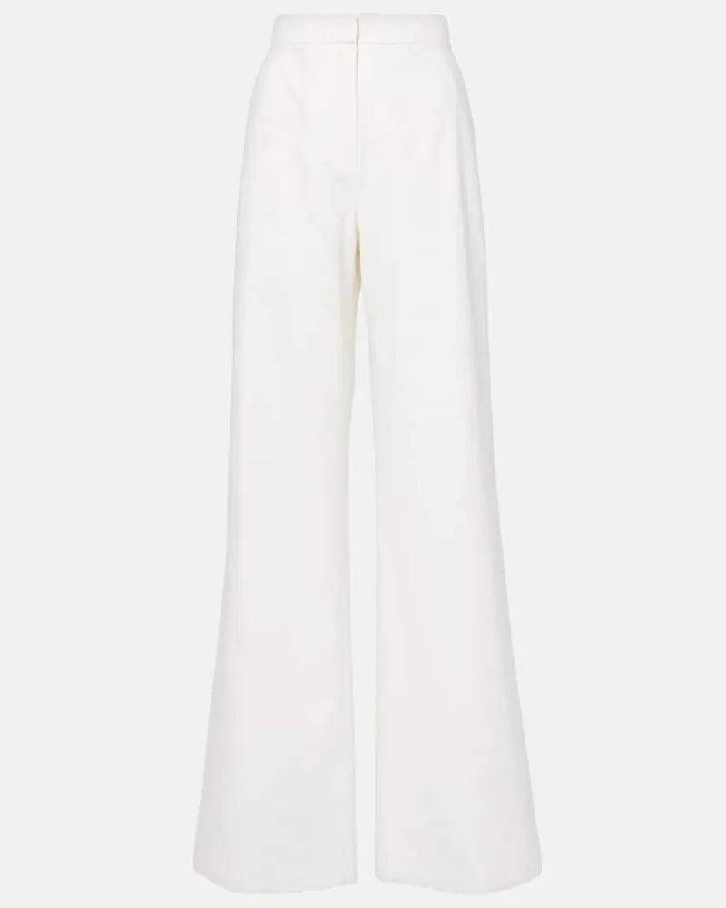 Max Mara Pantaloni a gamba larga Ruggero in cotone Bianco