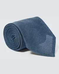 Thom Sweeney Cravatta in grenadine di seta Grigio