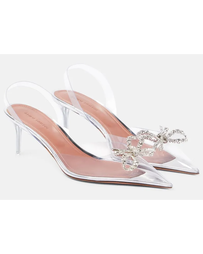 Amina Muaddi Pumps slingback Rosie con decorazioni Argento