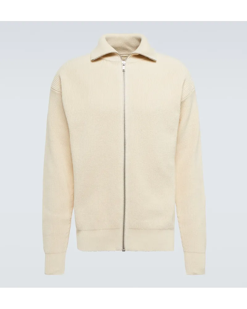 Jil Sander Giacca in cotone con zip Beige