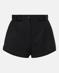 Dolce & Gabbana Shorts in lana e seta a vita alta Nero