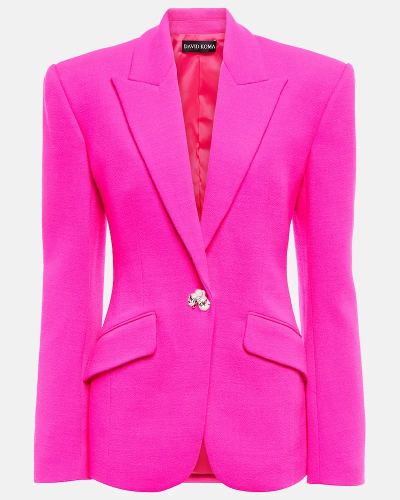 David Koma Blazer in misto lana Rosa