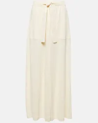 Max Mara Leisure - Gonna lunga Mia in misto lino Bianco