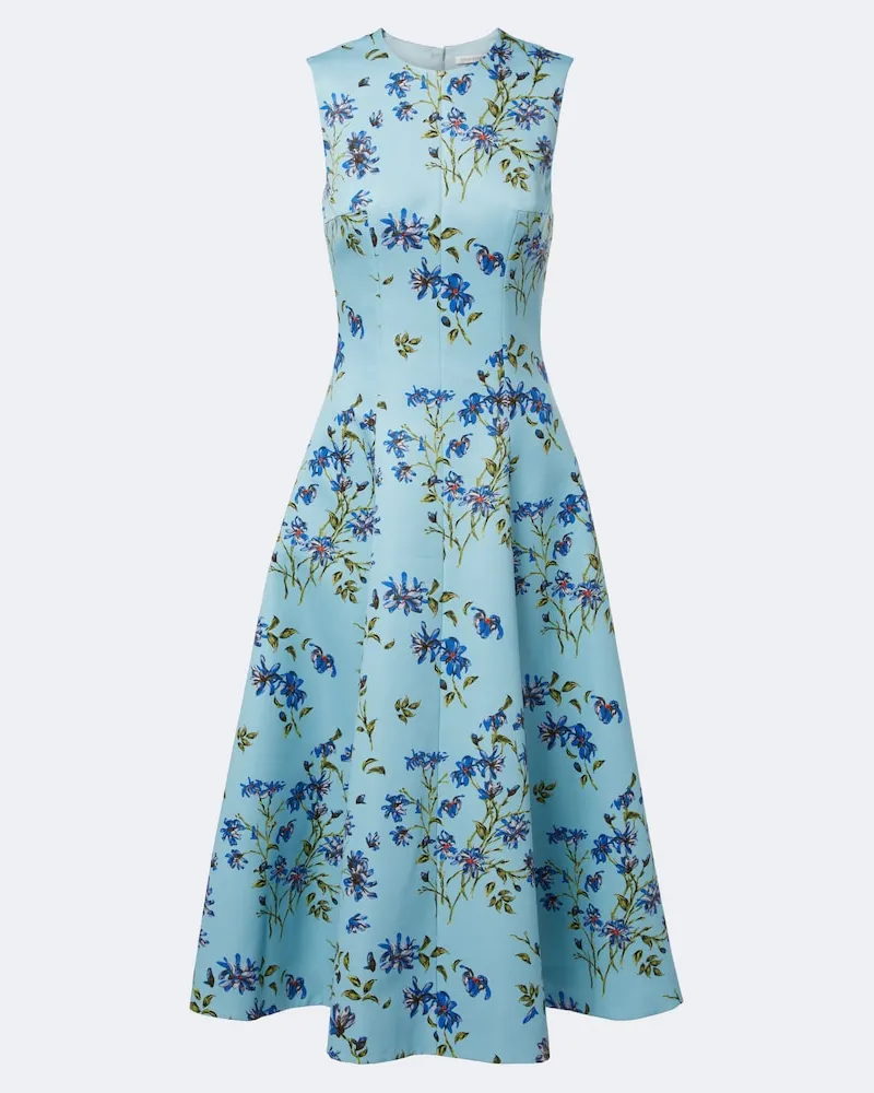 EMILIA WICKSTEAD Abito midi Mara con stampa floreale Blu