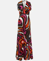 Emilio Pucci Abito lungo Marmo in cotone Multicolore