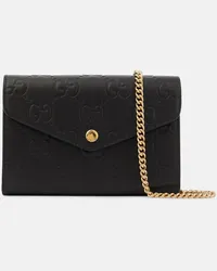 Gucci Clutch portafoglio in pelle GG Nero