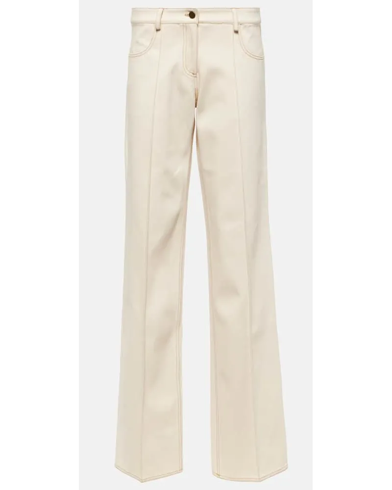 Aya Muse Pantaloni a gamba larga Tuxis in cotone Bianco