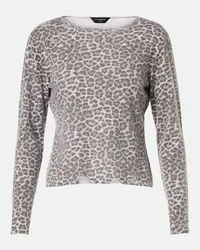 Balenciaga Pullover in jersey distressed con stampa Marrone