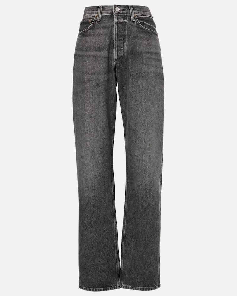 AGOLDE Jeans regular Kelly a vita alta Nero