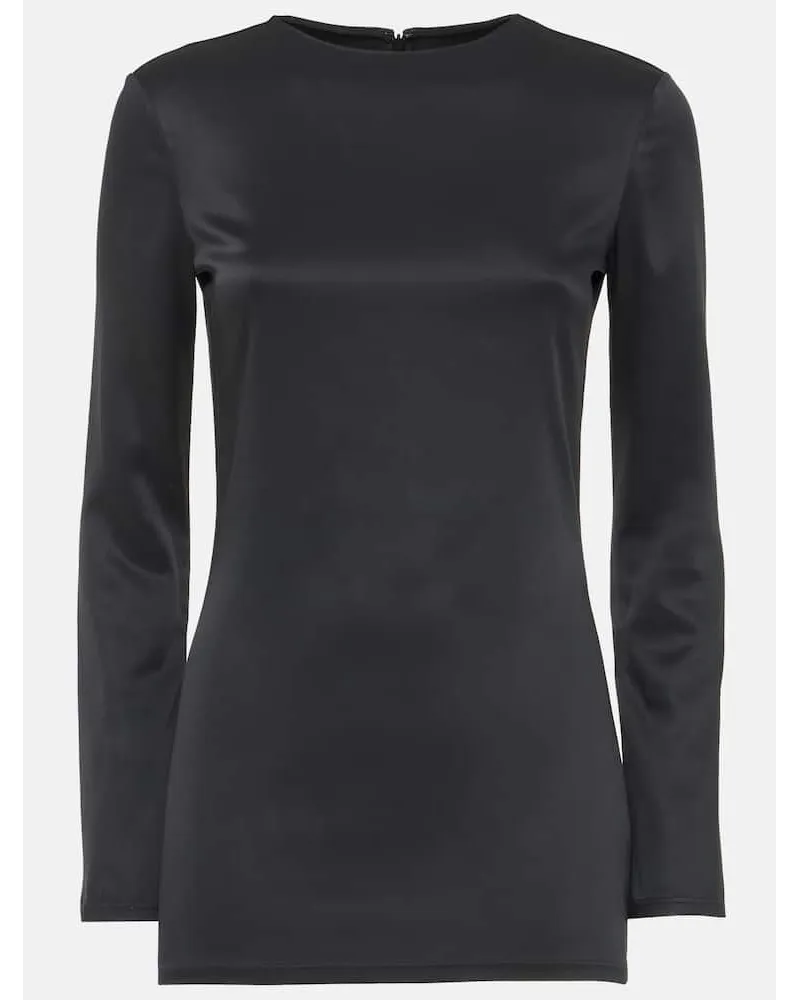 KHAITE Top Vlad in cady di raso Nero