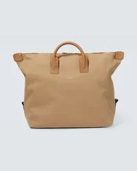 Ermenegildo Zegna Borsa da viaggio Raglan con pelle Beige