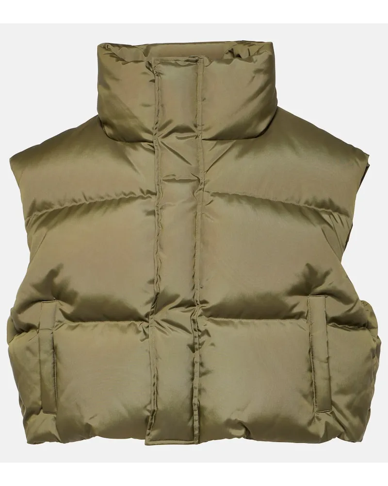 WARDROBE.NYC Piumino cropped senza maniche Verde