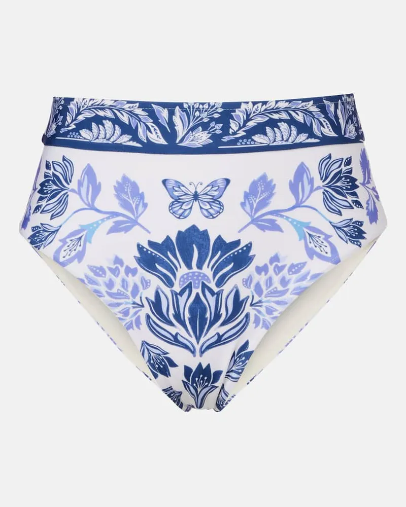 FARM Rio Slip bikini a vita alta con stampa floreale Blu