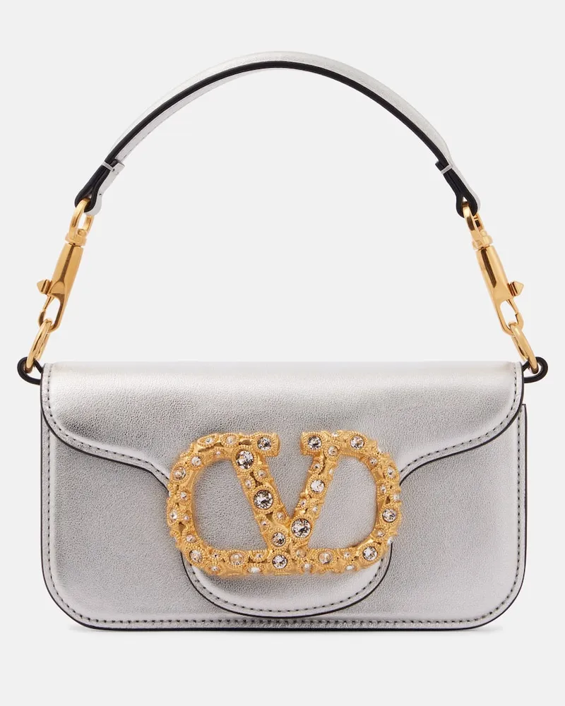 Valentino Garavani Borsa LocÃ² Small in pelle metallizzata Argento
