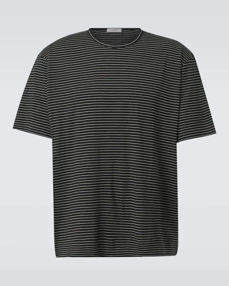 Christophe Lemaire T-shirt in jersey di cotone a righe Nero