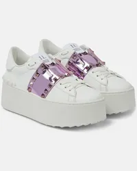 Valentino Garavani Sneakers Rockstud Untitled con platform Bianco