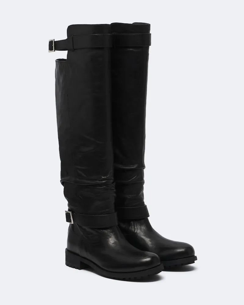 Jimmy Choo Stivali Biker in pelle Nero