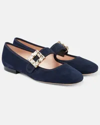 Roger Vivier Ballerine Mary Jane Très Vivier in suede Blu