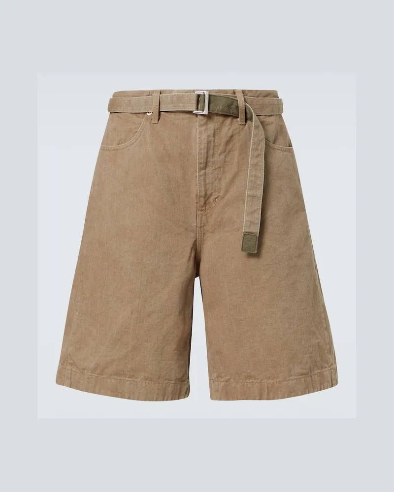 Sacai Shorts di jeans Beige