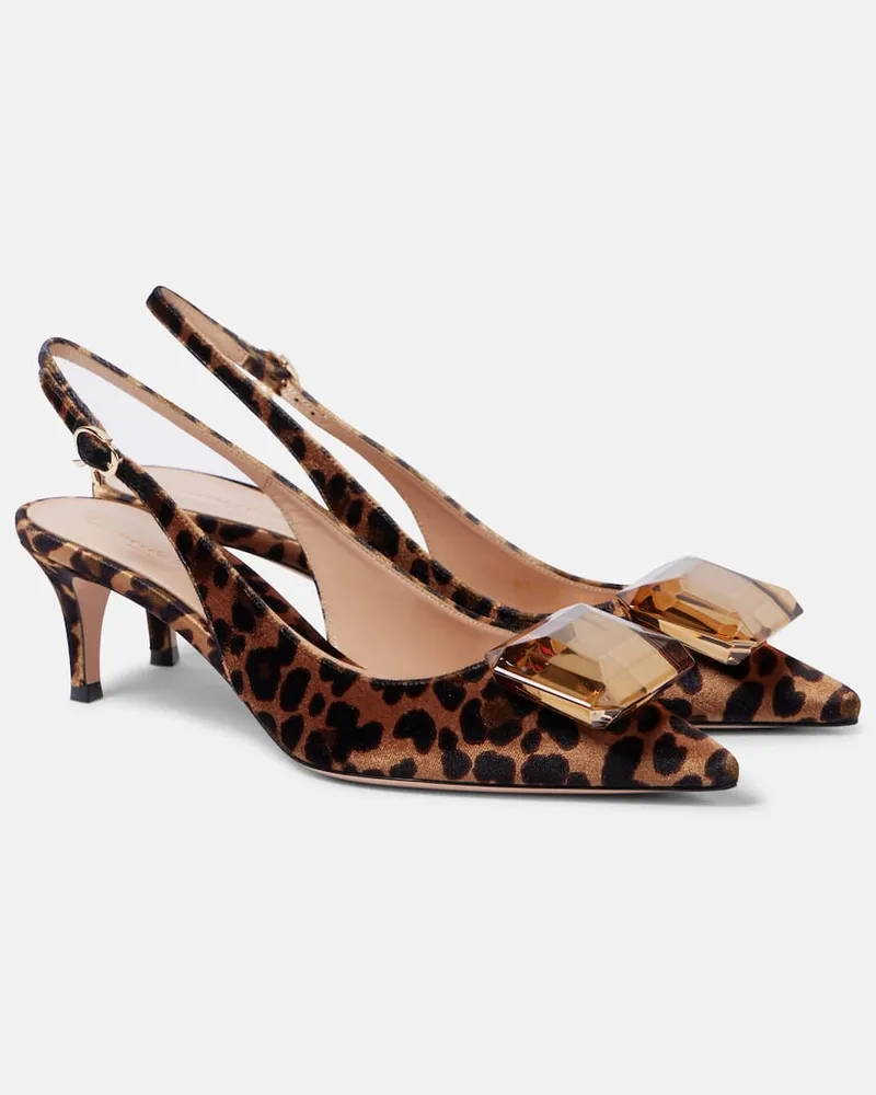 Gianvito Rossi Pumps Jaipur 55 in velluto con stampa Multicolore