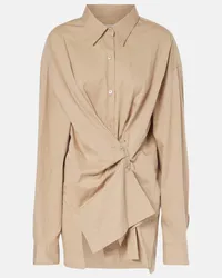 Dries van Noten Camicia asimmetrica in cotone Beige