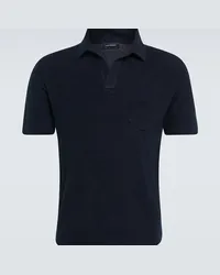 Thom Sweeney Polo in spugna di cotone Blu