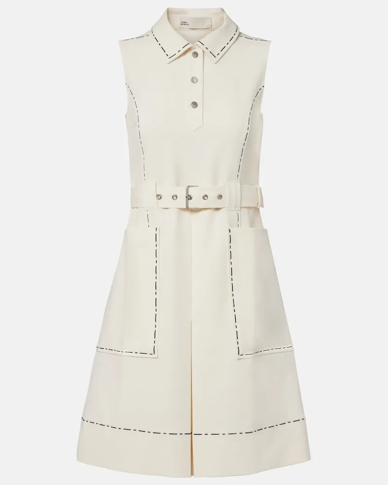 Tory Burch Abito polo con cintura Bianco