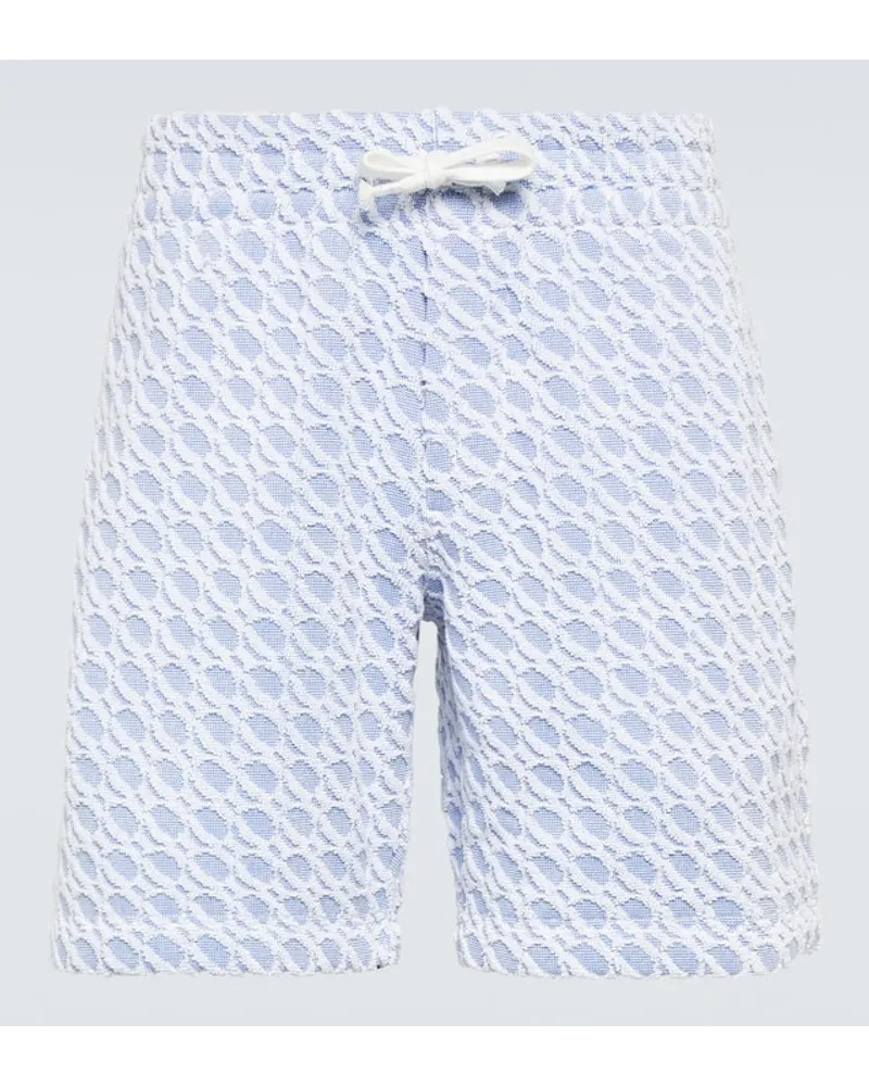 Orlebar Brown Shorts Afador in spugna di cotone Blu
