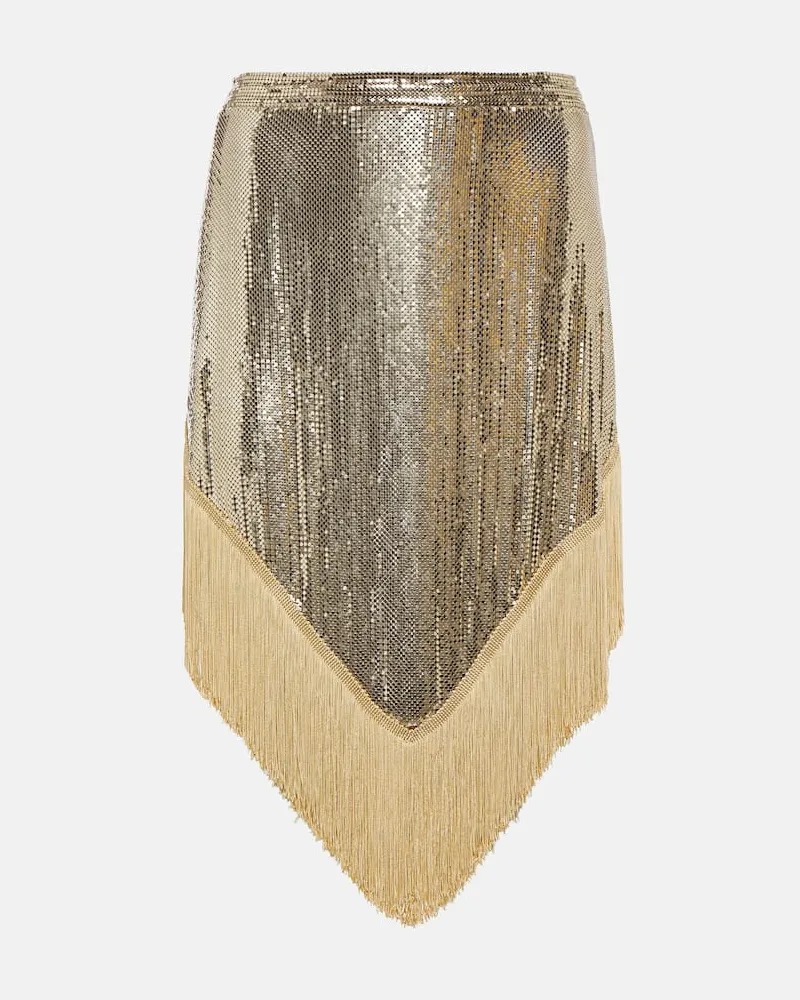 Paco Rabanne Minigonna in maglia metallica Oro