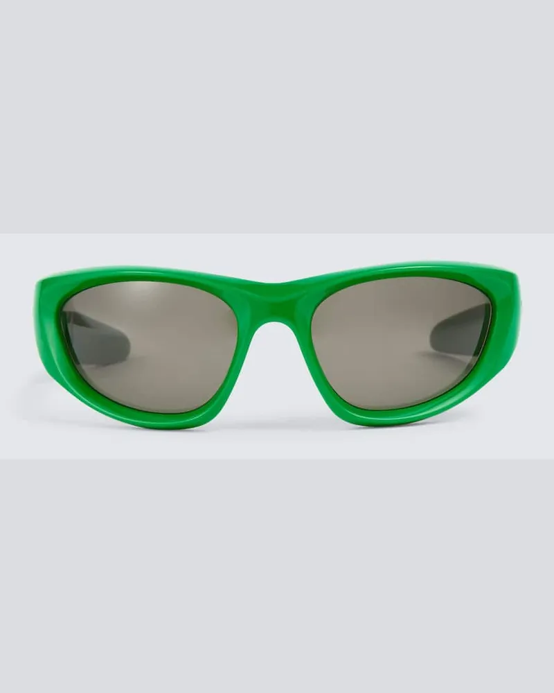 Bottega Veneta Occhiali da sole Cone Wraparound Verde