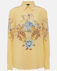 Etro Camicia in seta con stampa Giallo