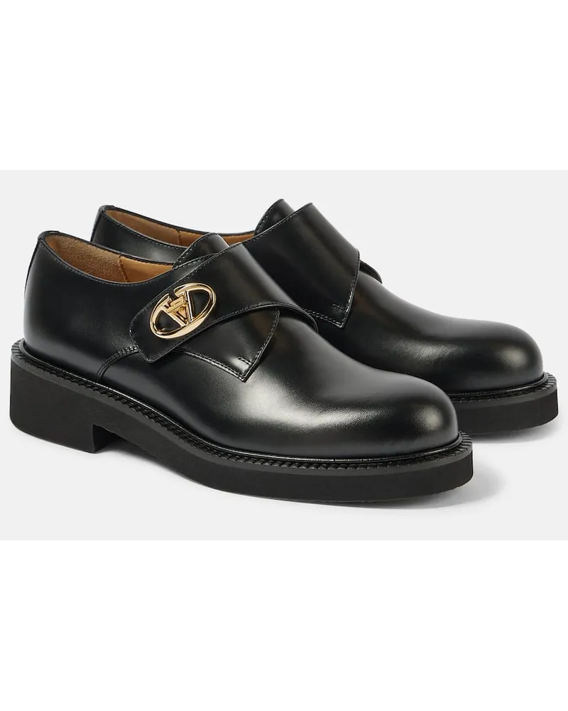Valentino Garavani Mocassini doppia fibbia VLogo in pelle Nero