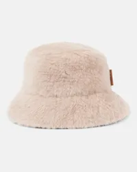 Max Mara Cappello da pescatore Figura Teddy in lana e seta Marrone