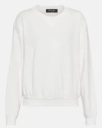 Loro Piana Pullover in cotone e lino Bianco