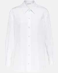 Alexander McQueen Camicia in popeline di cotone Bianco