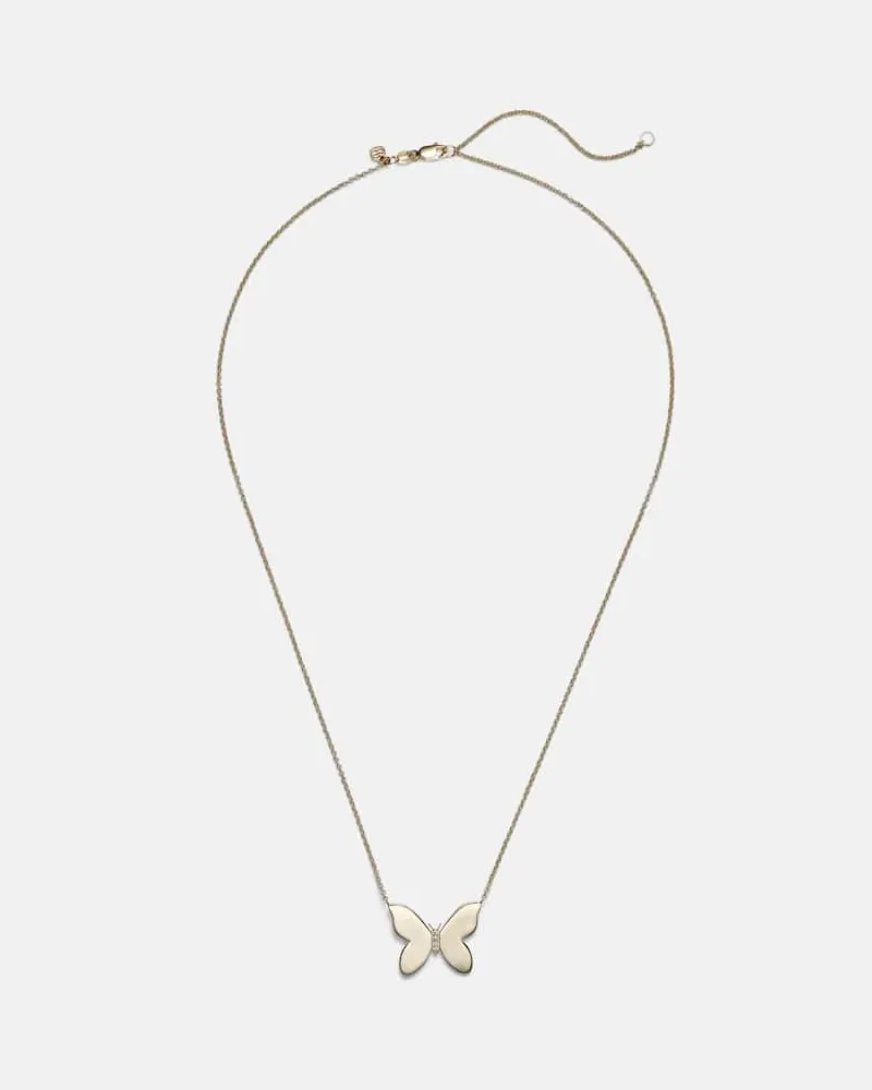 Sydney Evan Collana Butterfly in oro 14kt con diamanti Oro