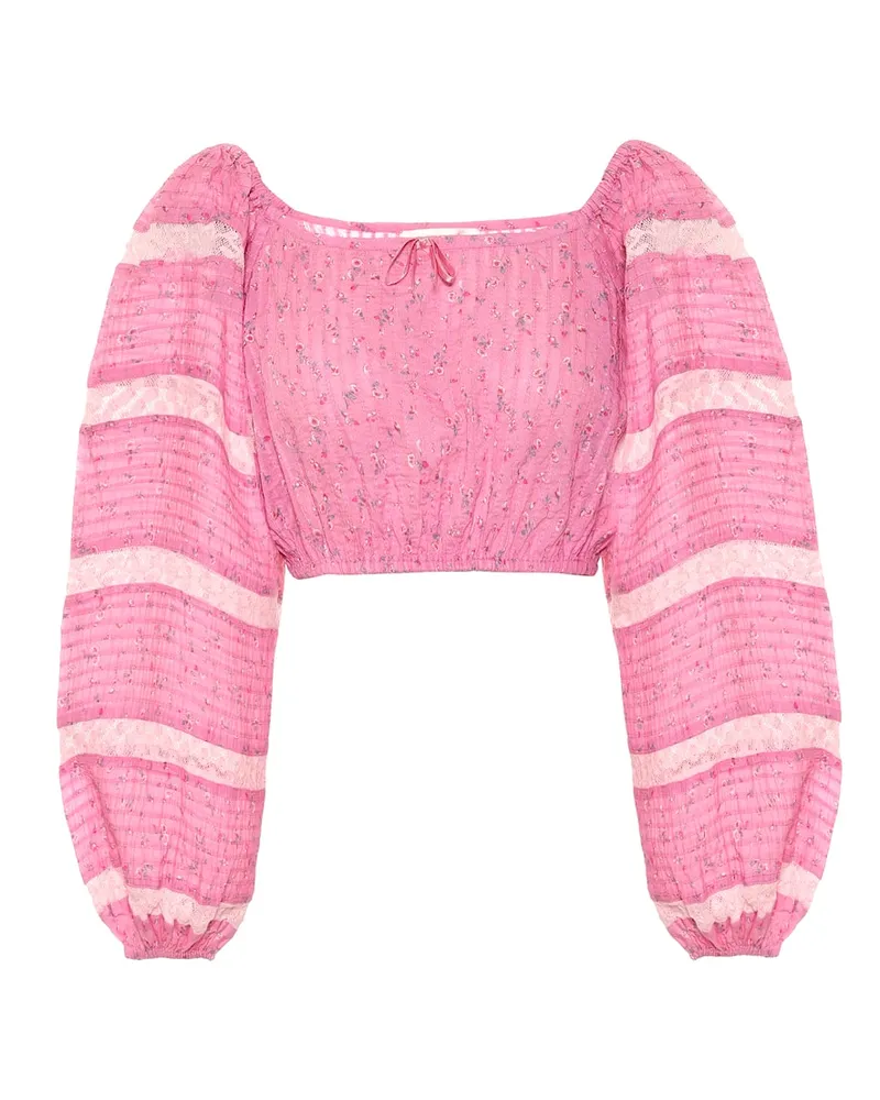 LoveShackFancy Top Albertina in cotone Rosa