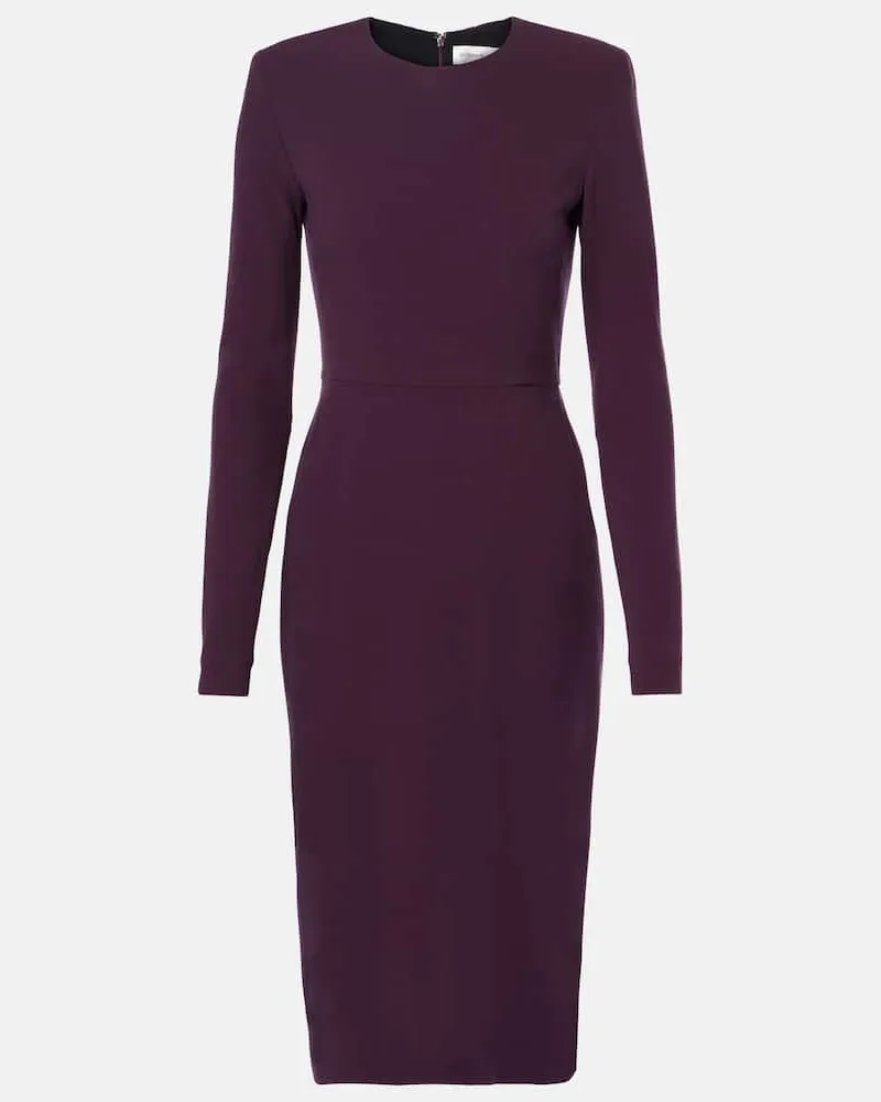 Victoria Beckham Abito midi in misto lana Viola