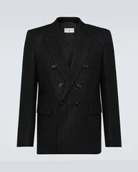 Saint Laurent Blazer in flanella di lana Nero