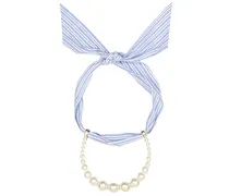 Collana foulard con perle sintetiche