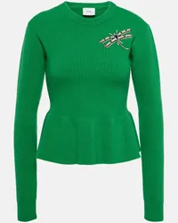 Erdem Pullover in lana a coste Verde