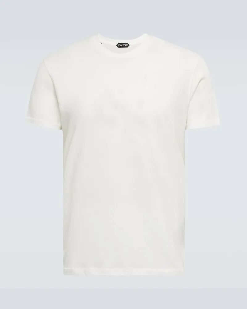 Tom Ford T-shirt in jersey di misto cotone Bianco