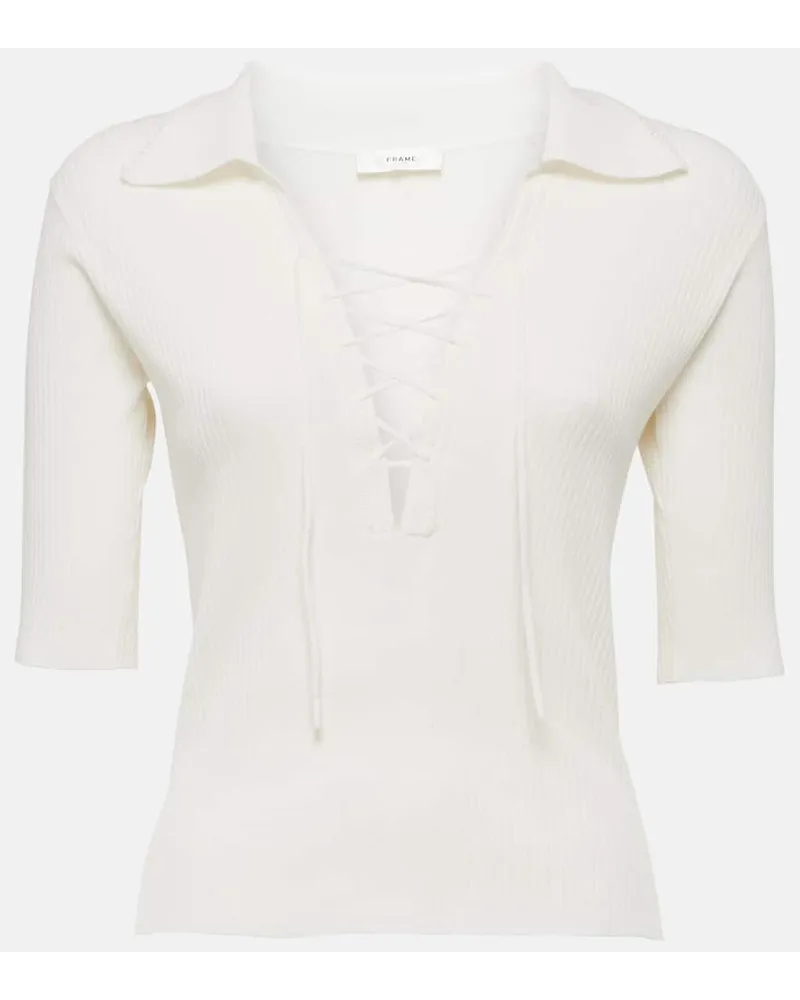 Frame Denim Pullover in maglia a coste Bianco